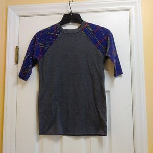 Lularoe Girls Randy Size 10 Gray Blue Red GUC